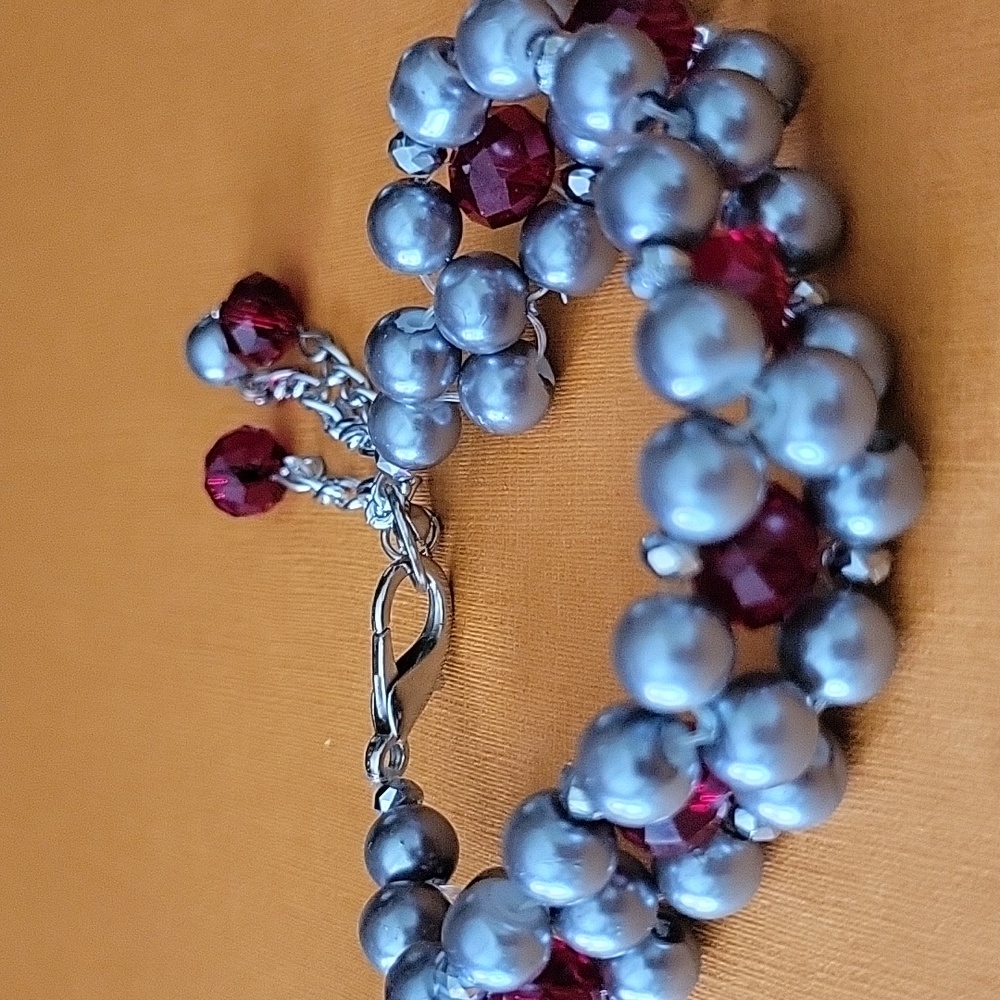 Flower design pearls beads bracelet - Picture 6 of 14